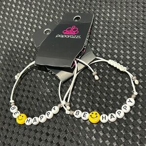 Paparazzi Be Happy Bracelets - White and Yellow